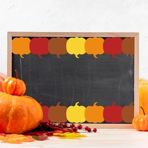 Autumn bulletin board borders with pumpkin cutouts for Thanksgiving school classroom decor