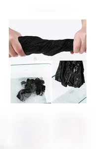 Close-up of black cotton fabric showing high colorfastness during washing test