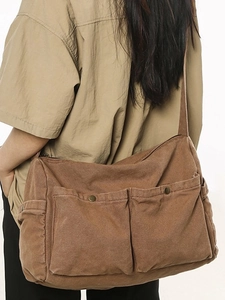 Große Kapazität Segeltuch Tote Bag Vintage Workwear Messenger Bag Für Herren Damen Unisex Retro Schule Umhängetasche
