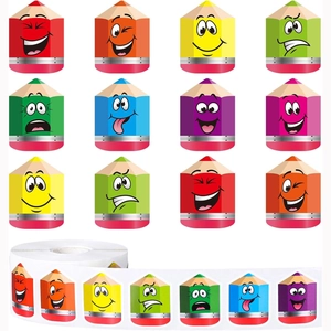 Cartoon Halloween Pumpkin Apple Pencil Roll Stickers For Kids School Scrapbooking Gift Decoration Self Adhesive Label Stickers