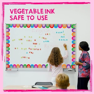 Classroom whiteboard border sticker with rainbow pattern made of safe vegetable ink