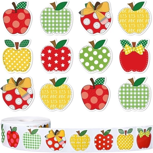 500pcs Halloween Apple decorative stickers in 12 styles, roll pack for school rewards