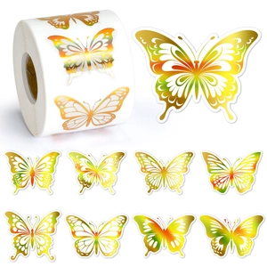 Rainbow butterfly stickers roll with 8 styles for gift sealing and invitations