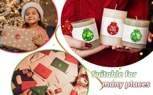 Autocollants de Noël pour cadeaux et enveloppes avec motifs festifs de cloches