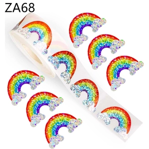 Rainbow Holographic Laser Decorative Stickers Glitter Cloud Waterproof Self Adhesive Sealing Labels For Gift Wrapping DIY Scrapbooking Decoration