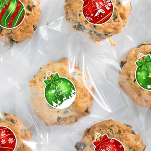 Rouleau de 500 autocollants de Noël avec étiquettes cloches rouges et vertes pour cadeaux