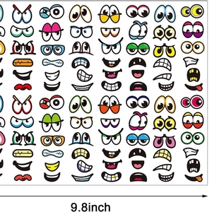 Colorful cartoon expression stickers set for kids DIY crafts with 9.8 inch size measurement
