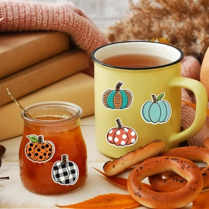 500pcs rustic autumn pumpkin stickers featuring 16 country patterns for fall home decor