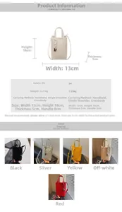 Detailed size guide and specifications for the woven PU leather mini crossbody bag