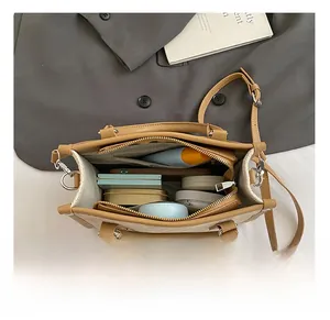 Top view of the interior compartments showing spacious capacity for daily essentials
