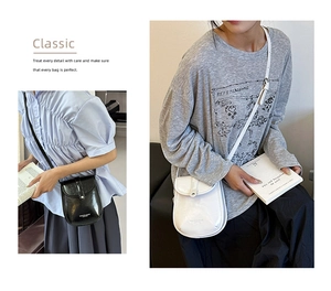 Detail showing sleek leather texture and metal snap button on mini shoulder bags