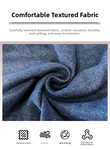 Detail of durable dark blue denim fabric texture with breathable twill weaving