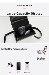 Detailed view of the black square bag interior showing large storage space for essentials