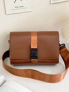 Sac Bandoulière Rétro en Cuir PU pour Hommes Femmes Style Streetwear Workwear Petit Sac Carré avec Bandoulière Large
