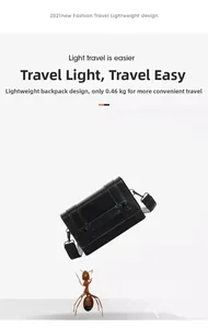 Detail showing a lightweight black PU leather crossbody bag weighing only 0.46KG