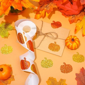 500pcs Pumpkin Glitter Stickers for Halloween and Autumn Festival Envelope Sealing