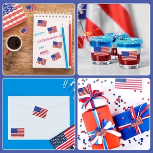 US flag laser stickers used on gift boxes, notebooks, and envelopes for Independence Day