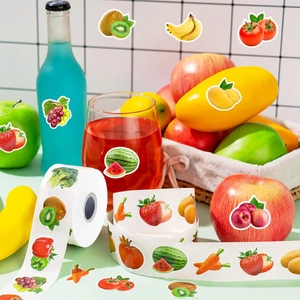 Waterproof fruit stickers applied on glass bottles and cups for decorative sealing
