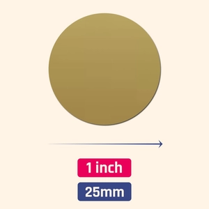 5 sheets of 1 inch gold round scratch-off stickers for lottery games and DIY surprises