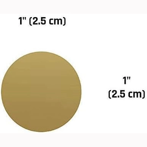 5-pack gold round scratch-off stickers 1 inch diameter for surprise lottery games