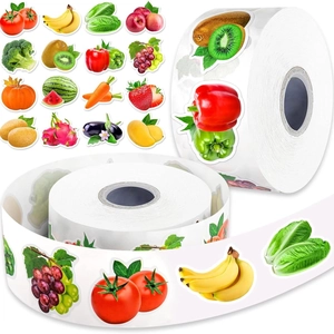 Coated Paper Fruit Vegetable Stickers Waterproof Self-Adhesive Decorative Labels For Scrapbooking DIY Crafts Sealing
