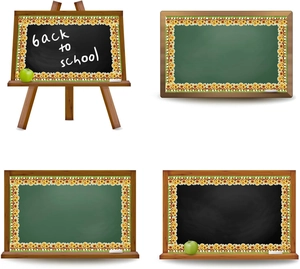 Detail of sunflower border stickers for classroom chalkboards with back to school theme