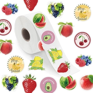 500pcs roll of 2.5cm colorful fruit pattern waterproof self-adhesive sealing stickers