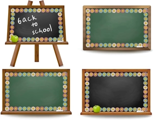 Detail of sunflower blackboard borders for schools including easel and flat display styles