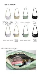 Detail view of colorful hobo bags showing interior capacity and star charm accessories