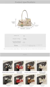 Detailed size specifications for the large capacity PU leather tote and shoulder bag