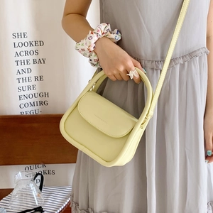 Minimalist Women PU Leather Handbag Stylish Small Square Crossbody Bag Fashion Underarm Bag Simple Solid Color Handheld Purse