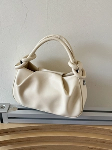 Women Fashion Cloud Bag Gathered Pleats PU Leather Handbag With Knotted Handle And Detachable Shoulder Strap Crossbody Purse