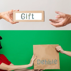 Customized DIY laser letter stickers on brown gift box and personalized kraft paper bag