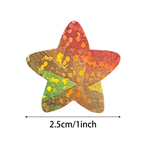 Roll of 1 inch holographic laser star stickers for reward charts and craft decorations