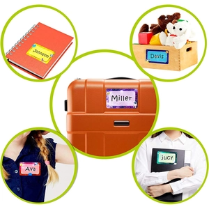 Customized colorful planet name stickers for children on suitcase and school supplies