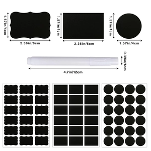 Waterproof Removable PVC Chalkboard Stickers Set Black Matte Jar Labels For Kitchen Home Office Storage Decorative Board Stickers
