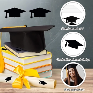 300pcs black graduation cap stickers for envelopes and party gift decoration labels