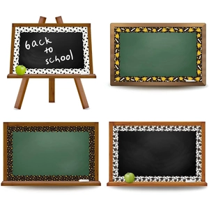 Detail of graduation themed border stickers with stars and caps for classroom boards