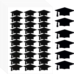 Graduation Cap Stickers Black Mortarboard Silhouette Labels For Grad Party Decorations Graduation Celebration Seal Decals