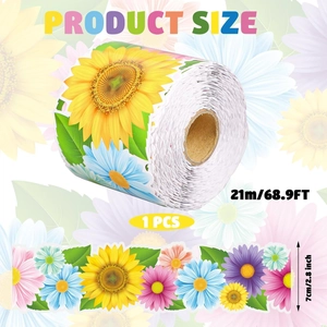 Detail of 21m sunflower bulletin board border roll with dimensions 7cm width size