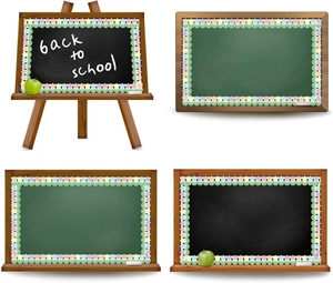Colorful tulip floral bulletin board borders on chalkboard and greenboard displays