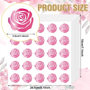 Etichette adesive rose con cartone animato 10 fogli per decorazione cancelleria