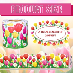 Detail of 20M tulip pattern bulletin board border sticker with length and width dimensions