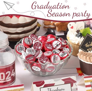 Class of 2025 graduation stickers for party candy and gift box sealing decoration