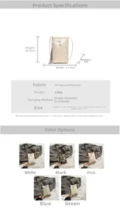 Detailed size specifications for the Chinese style embroidered crossbody phone bag