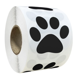 Ronde Pootafdruk Stickers Hond Kat Dier Voetafdruk Decoratieve Labels Voor Cadeauverpakking Scrapbooking DIY Ambachten Sieraden
