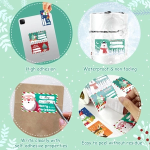 500pcs Christmas gift tags with Santa and reindeer designs for labels and decor