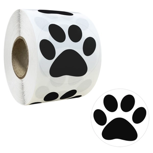 Rol ronde pootafdrukstickers voor dierenverpakkingen en huisdecoratie voor kinderen