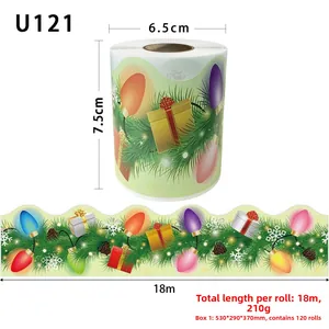 Détail d'une bordure de Noël de 7,5cm pour tableaux d'affichage avec motifs festifs variés