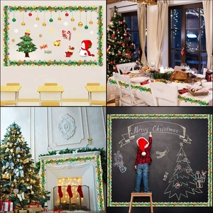 Bordure de guirlande de Noël avec ampoules colorées pour décoration de fête et tableaux